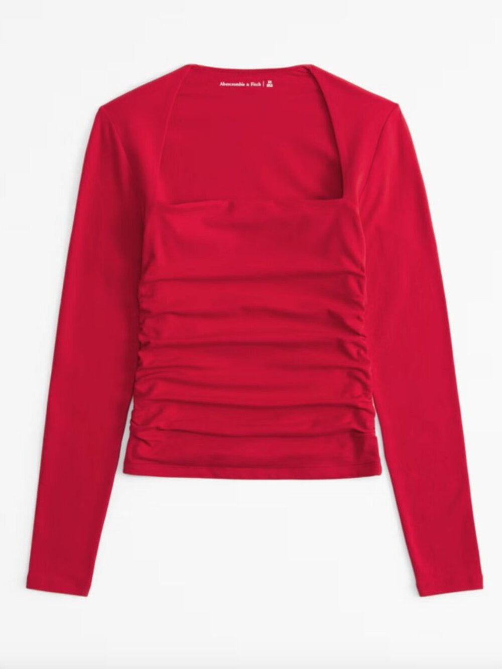 NWT Abercrombie Ava Long Sleeve Top Red XS